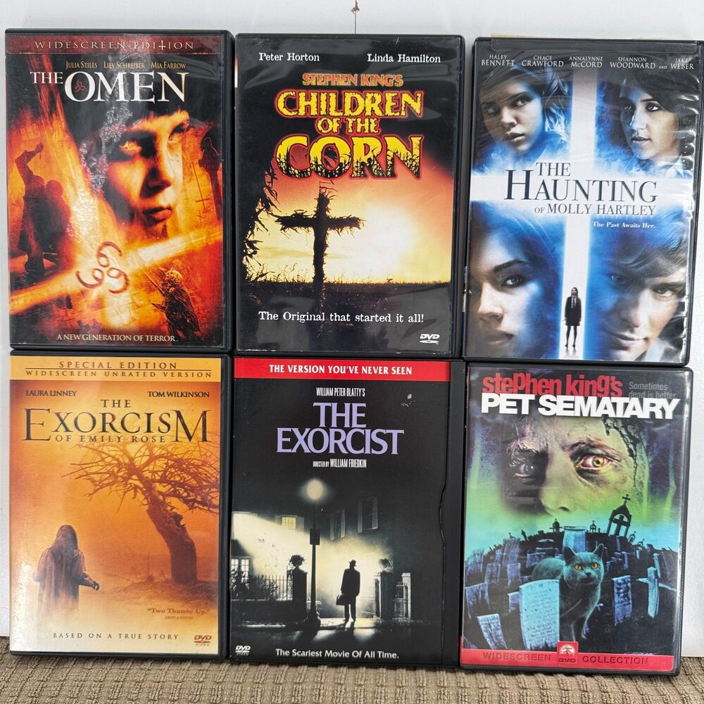 Horror DVD Lot 6 Movies Exorcist Omen Pet Sematary Stephen King